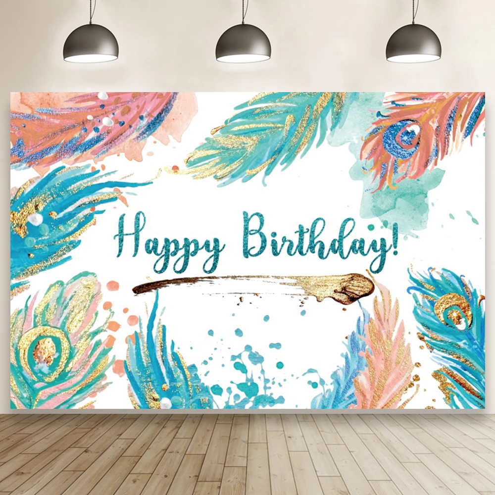 

Фотофон с рисунком под золото, красивый день рождения ребенка, торт, фон для фотосъемки, постер