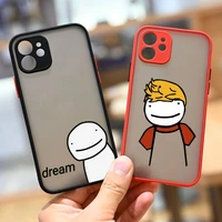 tommyinnit dream phone case for iphone 13 12 11 mini pro xr xs max 7 8 plus x matte transparent back cover