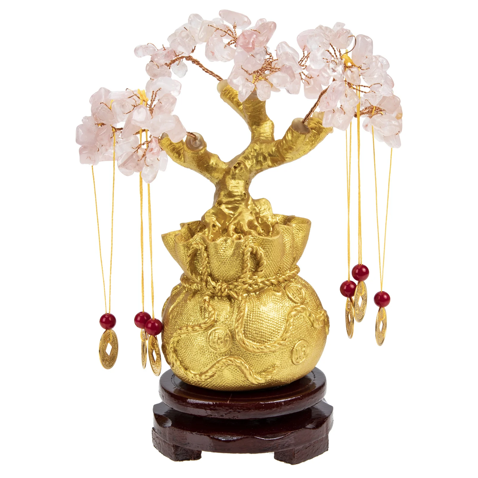 

Crystal Lucky Tree Fortune Decor Ornament Pink Desk Desktop Money Adornment Home Decoration Statue Tabletop