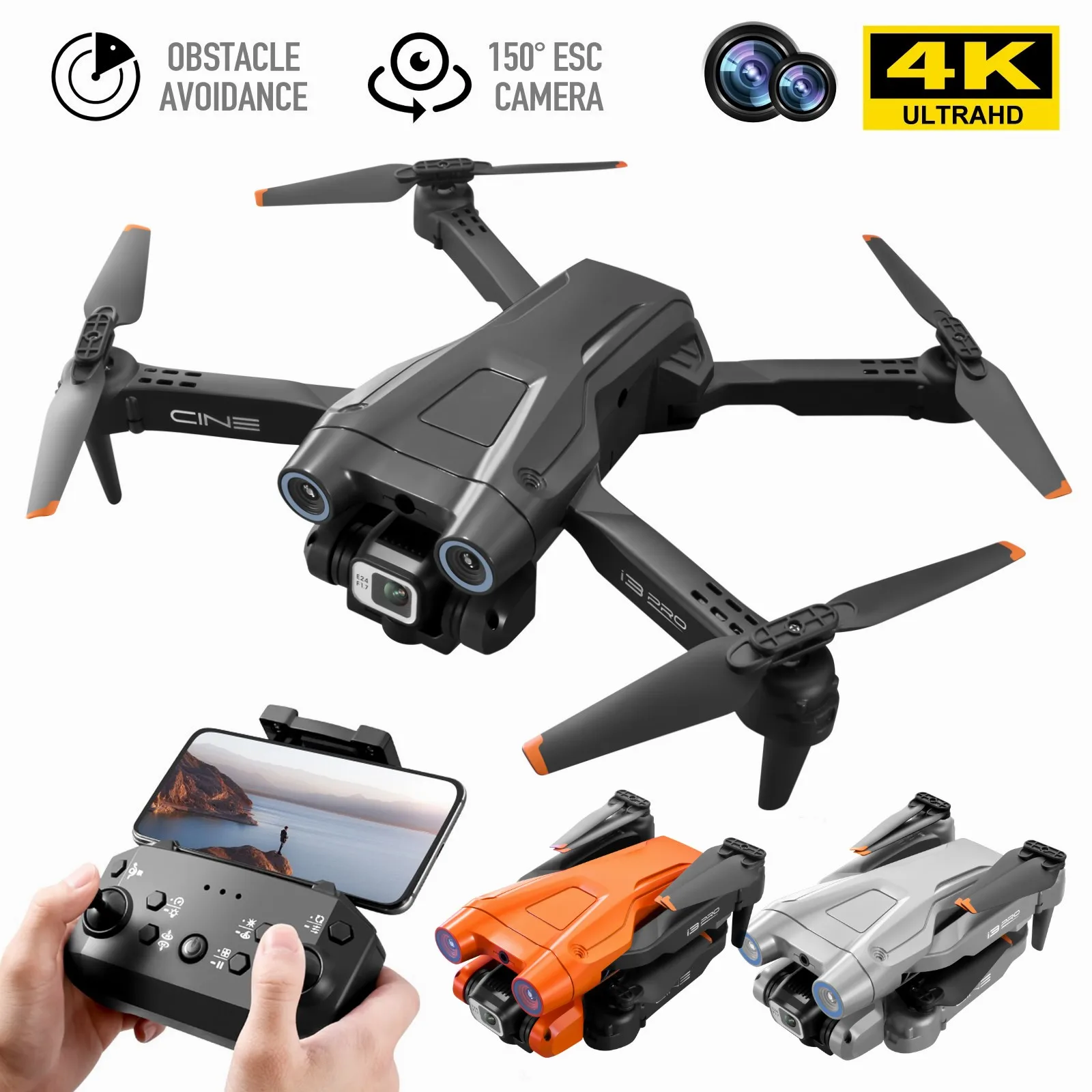 

i3 PRO RC Drone 4K HD Camera GPS 5G WIFI Wide Angle FPV Obstacle Avoidance Foldable Quadcopter Professional Drone Dron Gift Toys