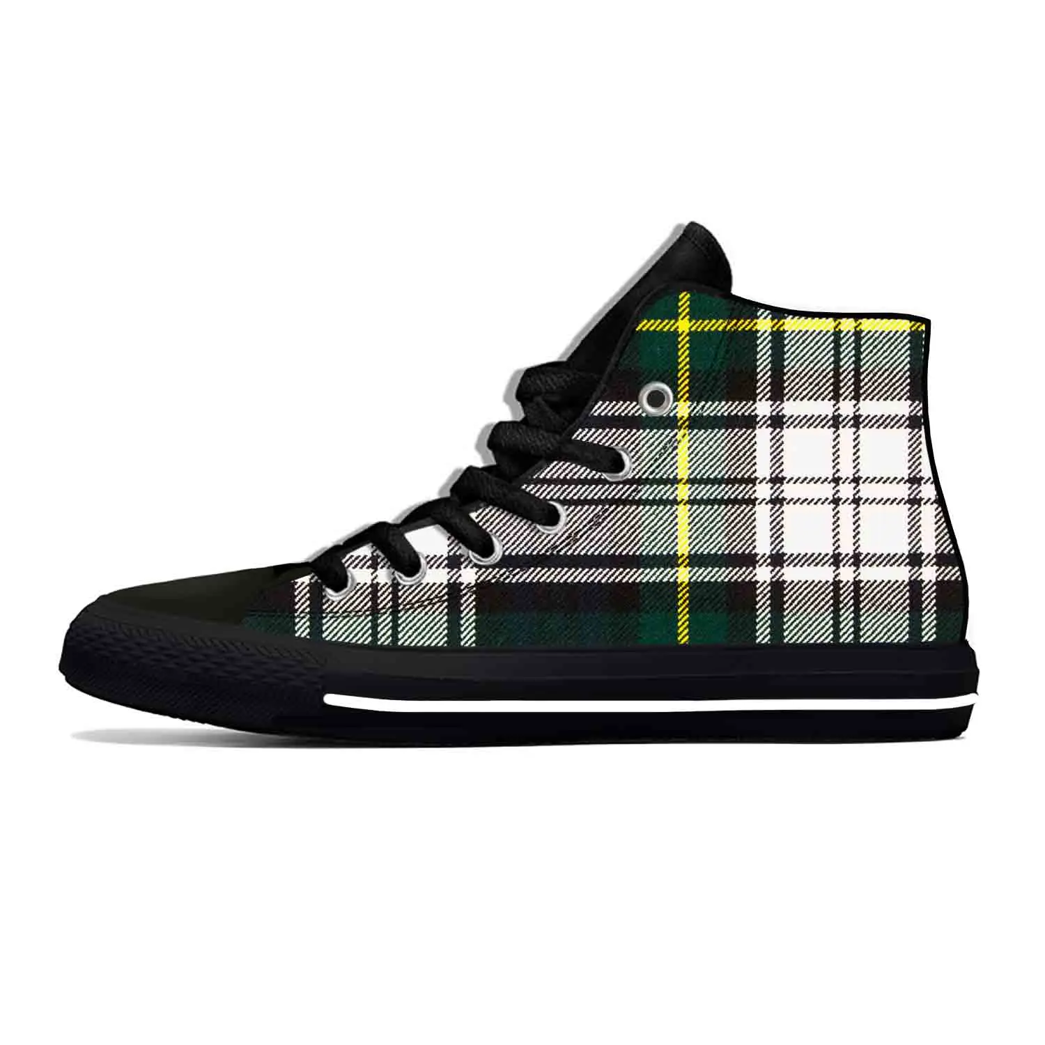 

Gordon Tartan Plaid Scottish Stewart Aesthetic Casual Cloth Shoes High Top Lightweight Breathable 3D Print Men Women Sneakers