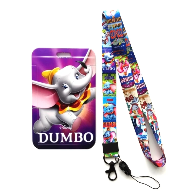 

Disney Dumbo Fashion Women's ID Card Case Lanyard ID Badge Holder Bus Pass Case Cover Slip Bank Credit Card Holder