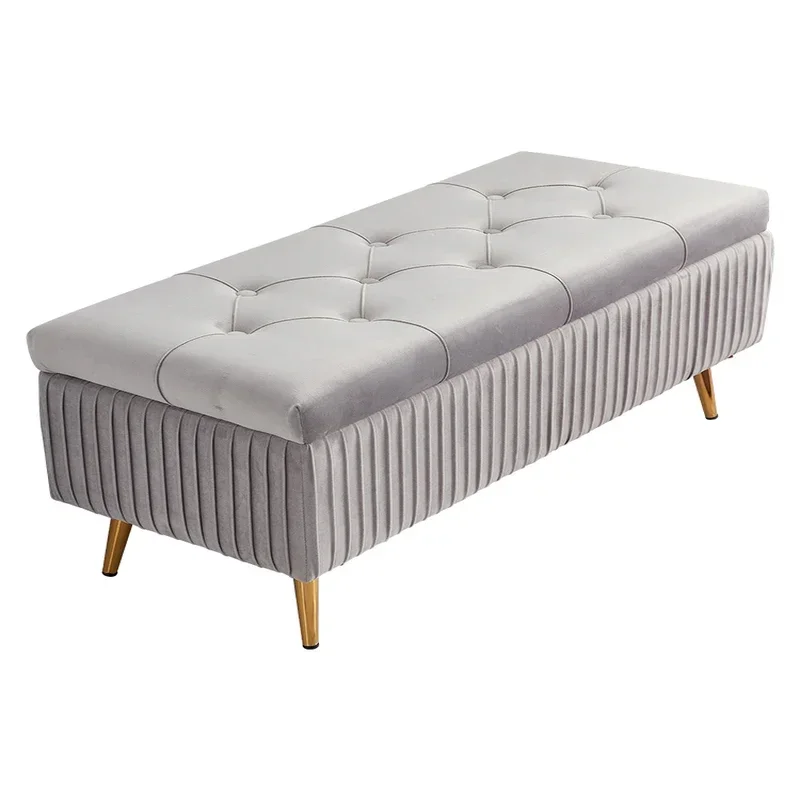 Оттоманская скамейка для хранения 42-дюймовая складная полиэстеровый табурет ног
