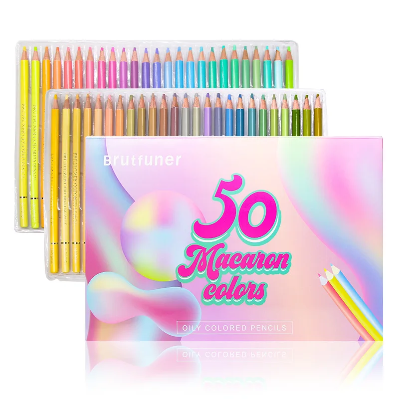 

50 Colors Professional Colored Pencils Pastel Professional Drawing Pencil Kids Art Supplies