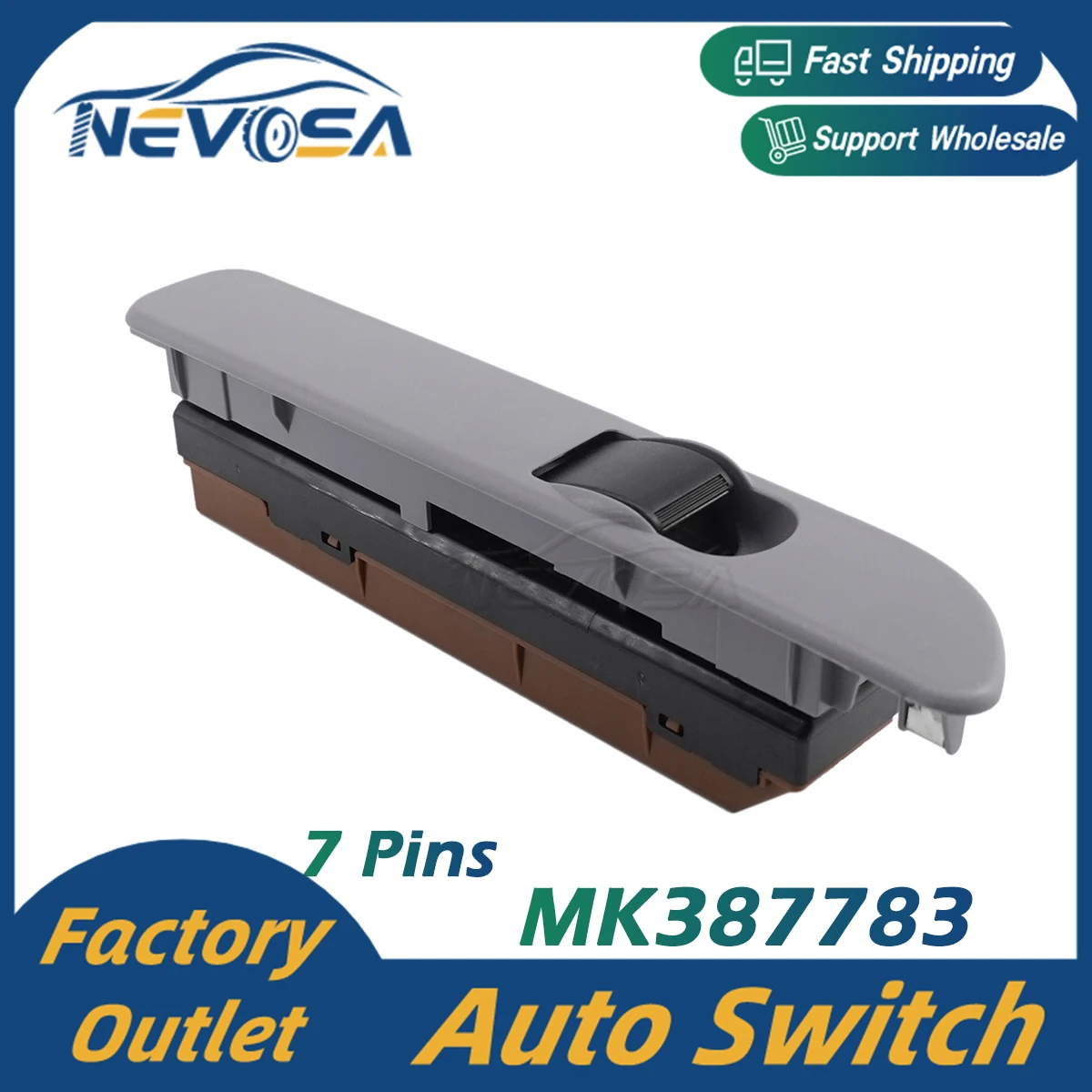 

MK387783 Car Power Window Control Switch For Mitsubishi Fuso Canter 2005-2007 Front Right Passenger Side 7 Pins Singel Button