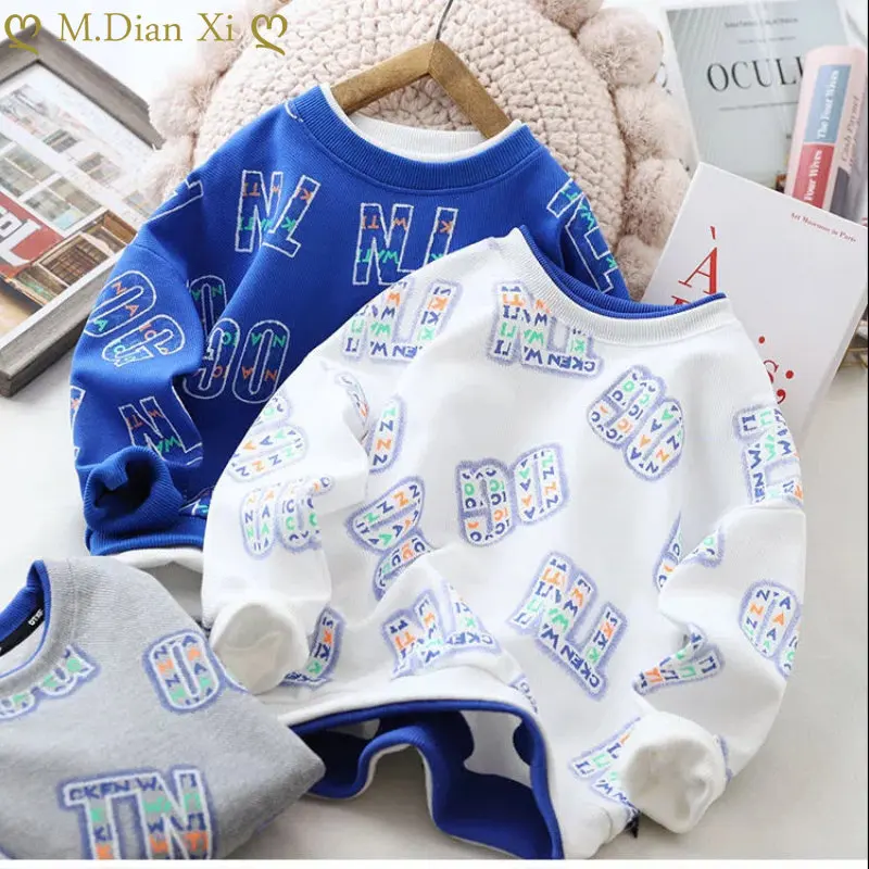 

Cartoon Pattern Boys and Girls Sweatshirt Children's T-Shirt 3-10 Years Old Autumn Children's Long Sleeve Shirt Cotton Shirt