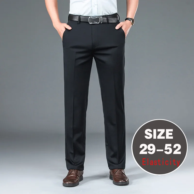 

Мужские деловые брюки большого размера 10XL, мужские Стрейчевые Формальные Брюки, свободные брюки для мужа, Мужская одежда, повседневные брюки