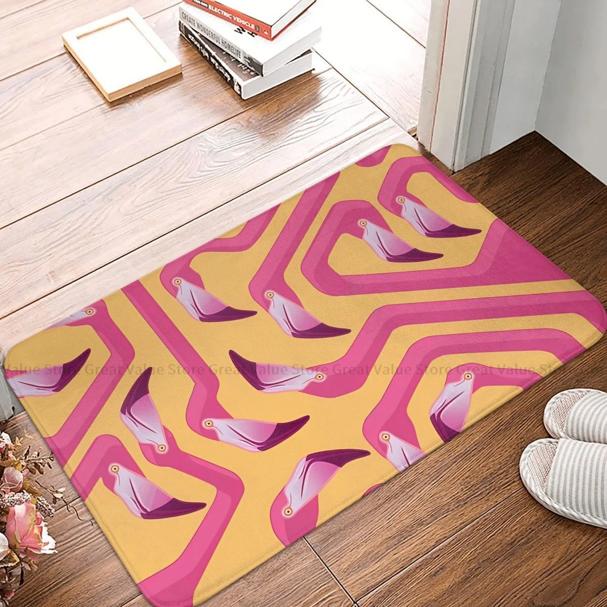 

Animals Bath Non-Slip Carpet Flamingo Maze Bedroom Mat Entrance Door Doormat Floor Decor Rug