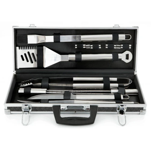 

Household Outdoor BBQ Barbecue Stove Platinum Prestige Stainless-Steel 18-Piece Tool Set Outdoor Camping