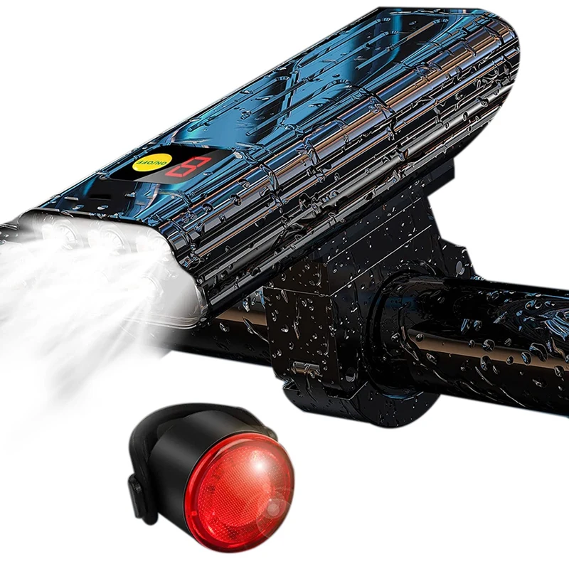 

Super Bright Bike Lights Front And Back,7000 Lumens USB Rechargeable Powerful LED Waterproof Bike Bicycle Headlight