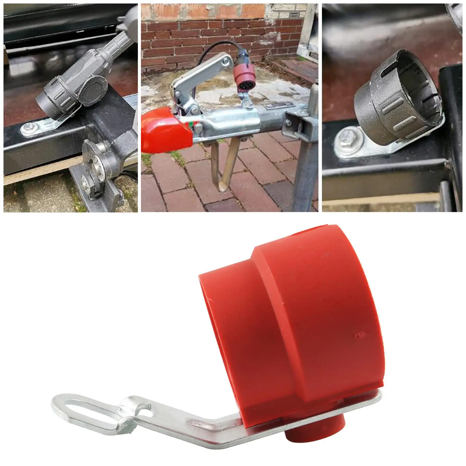 

Red Trailer Plug Adapter Holder 13 Pin 7 Pin Wear Resistant Easy to Install Spare Parts Protective Accessory ABS Plastic Sturdy