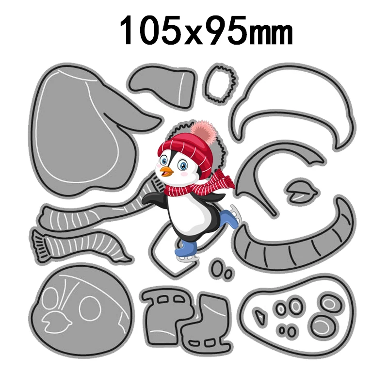 Новинка 2023 металлические Вырубные штампы коньки пингвин рождественские