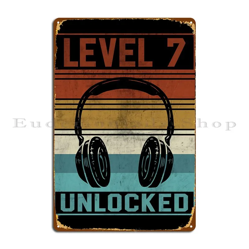 

Gamer Boy 7th Birthday Metal Plaque Poster Customized Vintage Garage Plaques Cave Tin Sign Poster