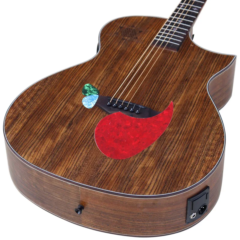 Акустическая гитара ручной работы из дерева Hickory с острым углом узором в виде
