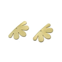10pcs raw brass flower charms petal shaped pendants supplies for diy handmade jewelry earrings necklace making wholesale