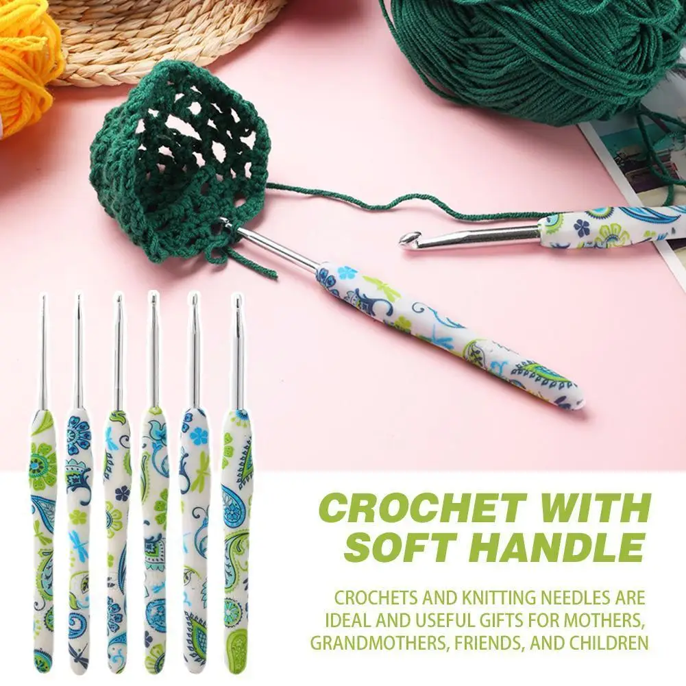

1pc Colorful Soft Plastic Handle Alumina Crochet Hooks Knitting Needles Set Crochet For Weave Sewing Needles Tool U8D9