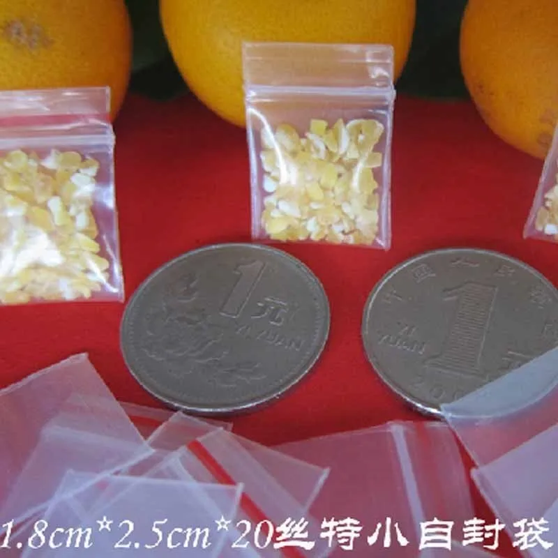 

100pcs/lot Wxl: 1.8x2.5cm Thickness 200microns Pe Resealable Clearly Zipper Lock Pp/pe Plastic Packing Packaging Package Bags