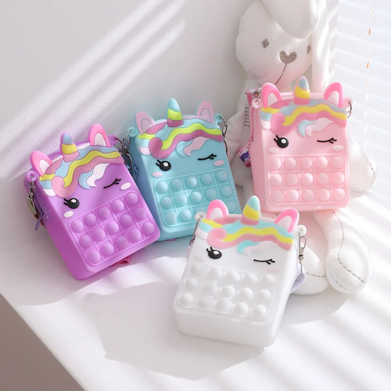 

Pop Et Fidget Toys Unicorn Bag Fot Girls Push Bubble Simple Dimple Squishy Sensory Decompression Anti Stress Squeeze Toy for Kid