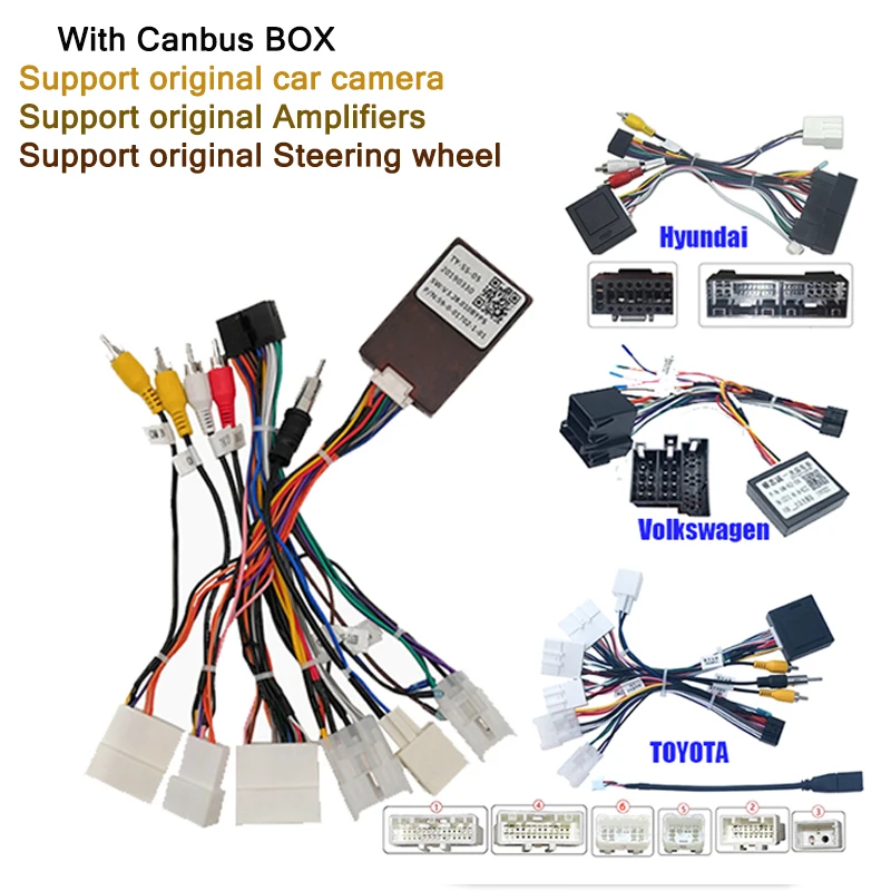 Car radio Amplifier Canbus is suitable for various Canbus and cables of Toyota, Honda, Volkswagen, Kia, Nissan, Hyundai, etc.