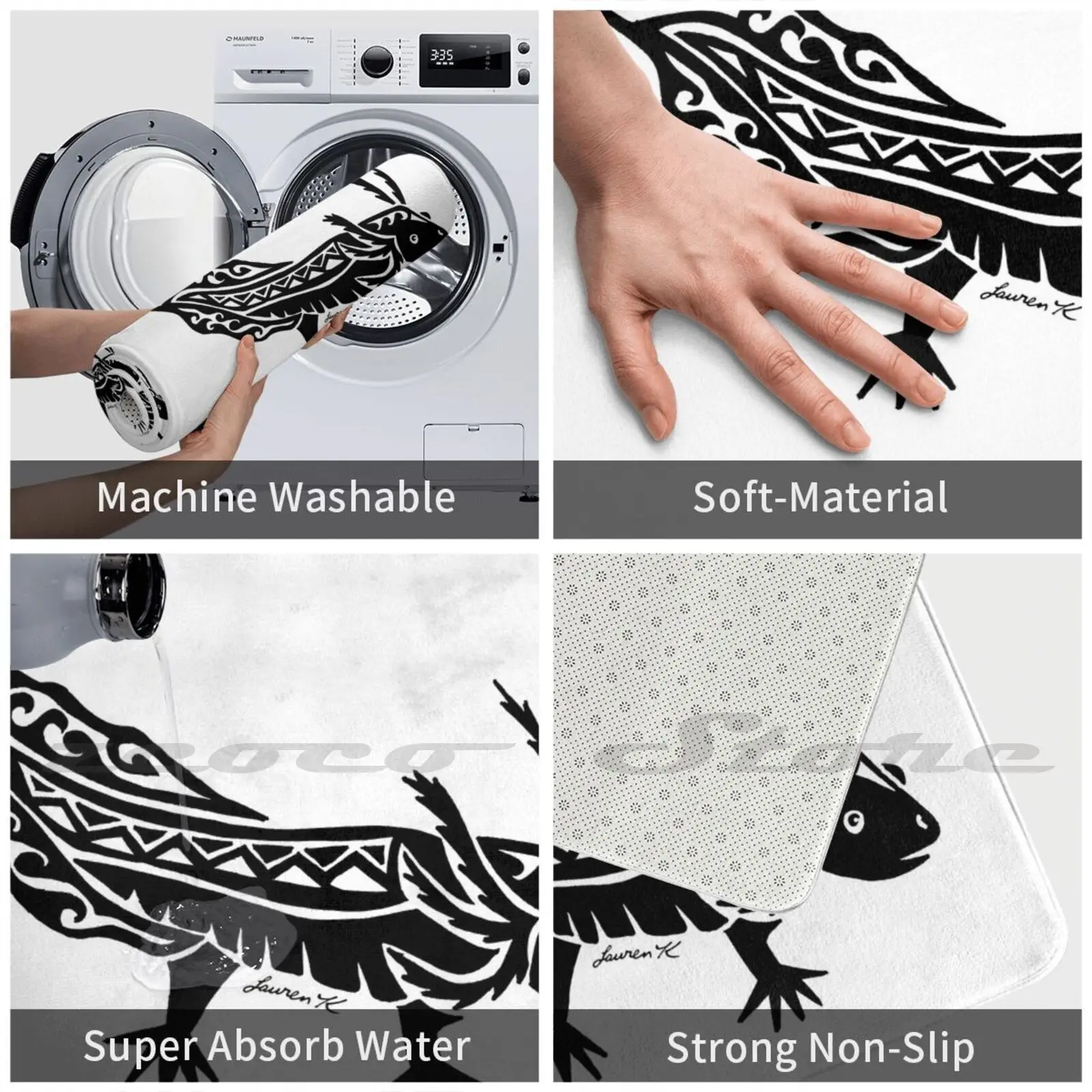 Axolotl дизайнерский коврик нескользящий для впитывания воды дверной саламандра