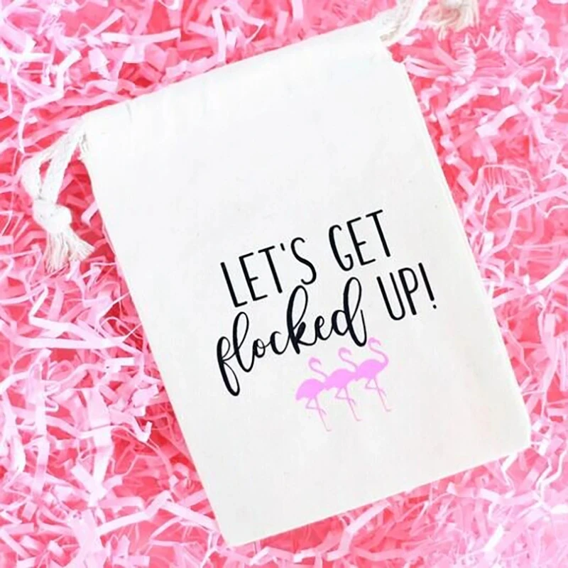 

20 Pcs Let's Get Flocked Up Hangover Kit gift bags Flamingo themed Bachelorette hen Party bridal shower bride to be wedding Favo