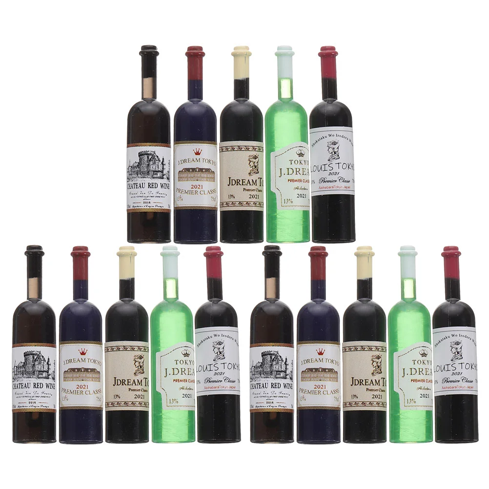 

15pcs House Miniature Bottles Tiny House Bottles House Decoration (1:12)