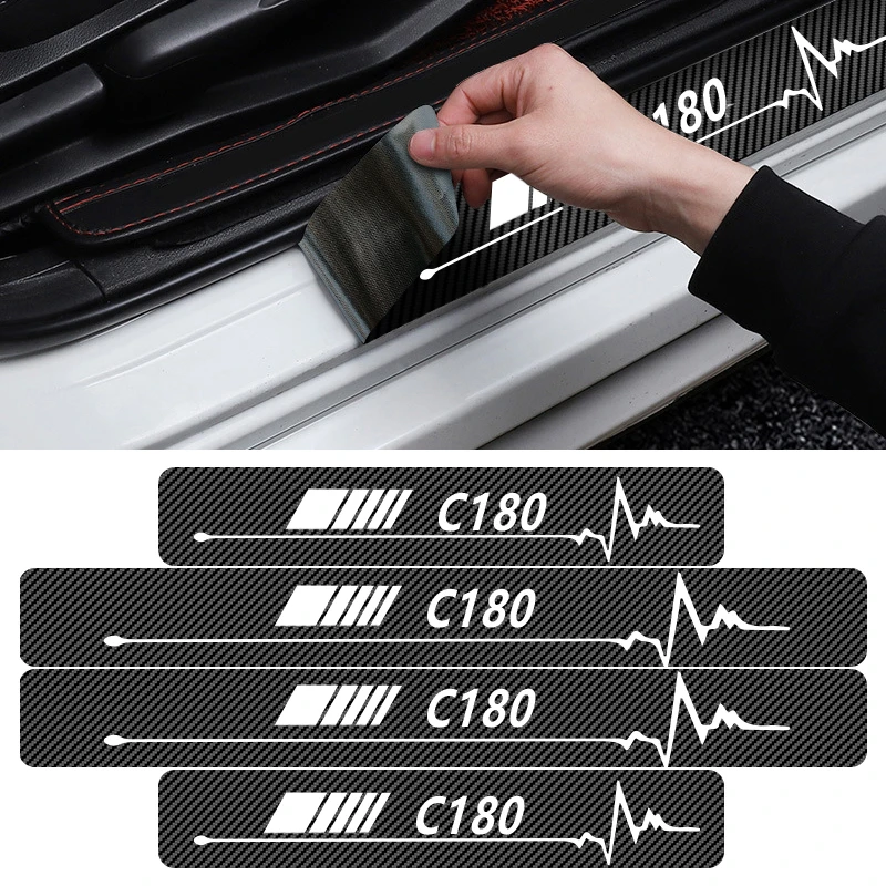 

4pcs Car Door Threshold Protection Sticker Anti-Scratch Film For Mercedes Benz C180 A200 W203 W204 W205 W206 W211 W212 W213