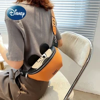 disney mickey new fashion womens waist bag luxury brand messenger bag high quality pu zipper large capacity womens chest bag