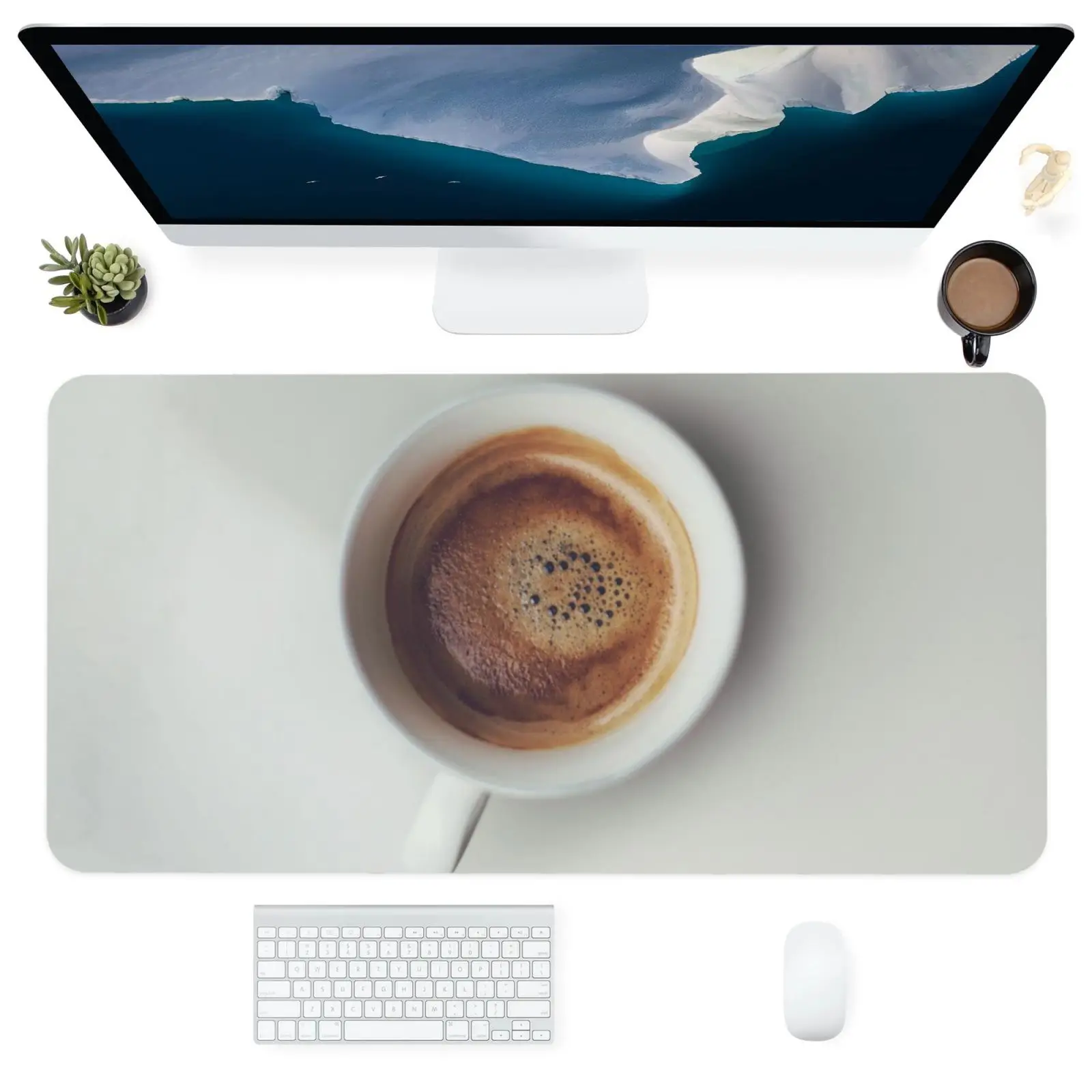 

Small Fresh Style Mouse Pad Organizer Coffee Cup Gaming Mouse Pad Desk Home Decor Laptop Mouse Mat Office Desk Accessories Set