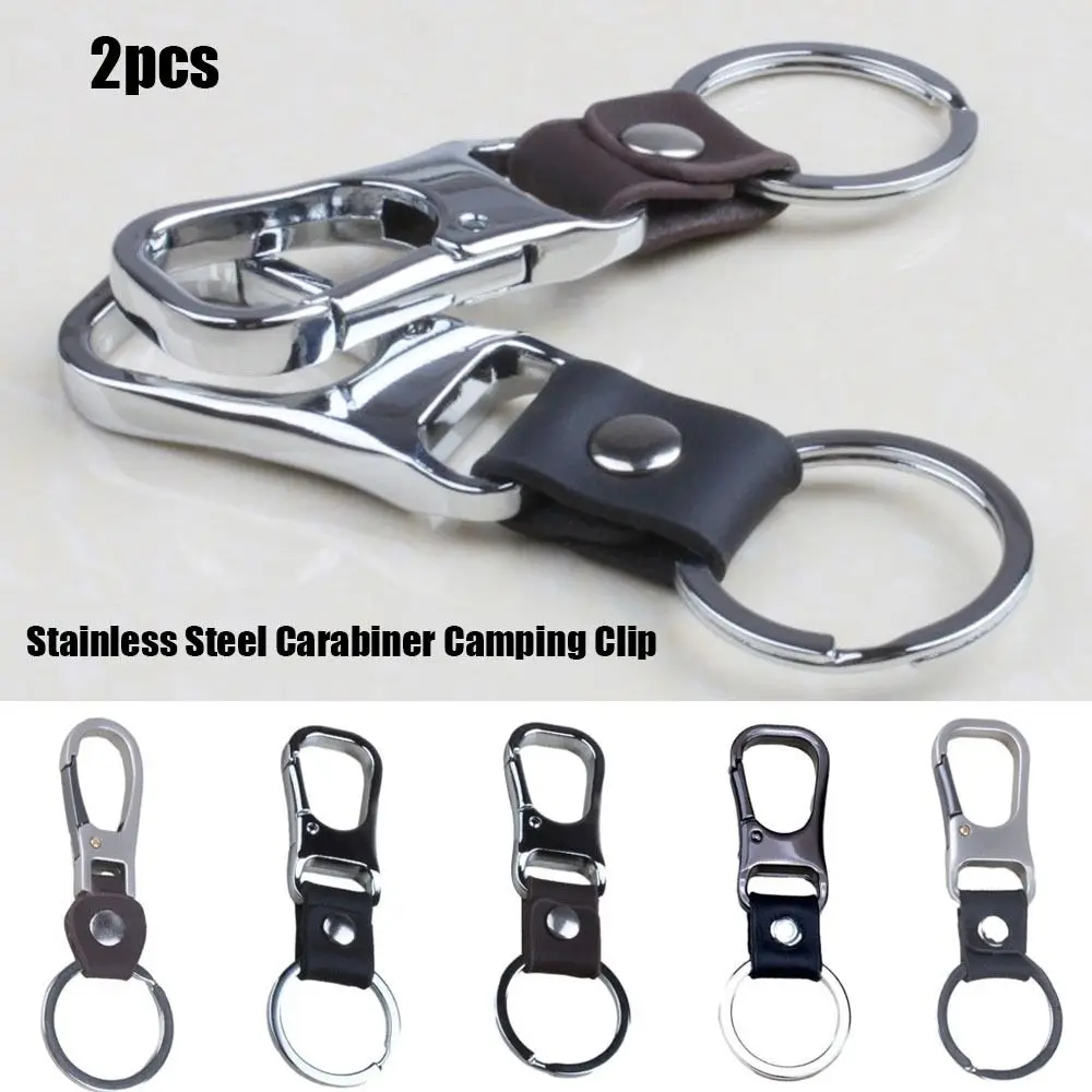 

2pcs Stainless Steel Carabiner New High Quality 7 Styles Keychain Holder Camping Clip Outdoor Tool