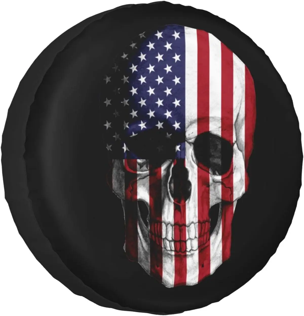

American Flag Skull Spare Tire Cover Trailer Wheel Covers Weatherproof Universal for Trailer SUV Truck Camper Travel Trailer