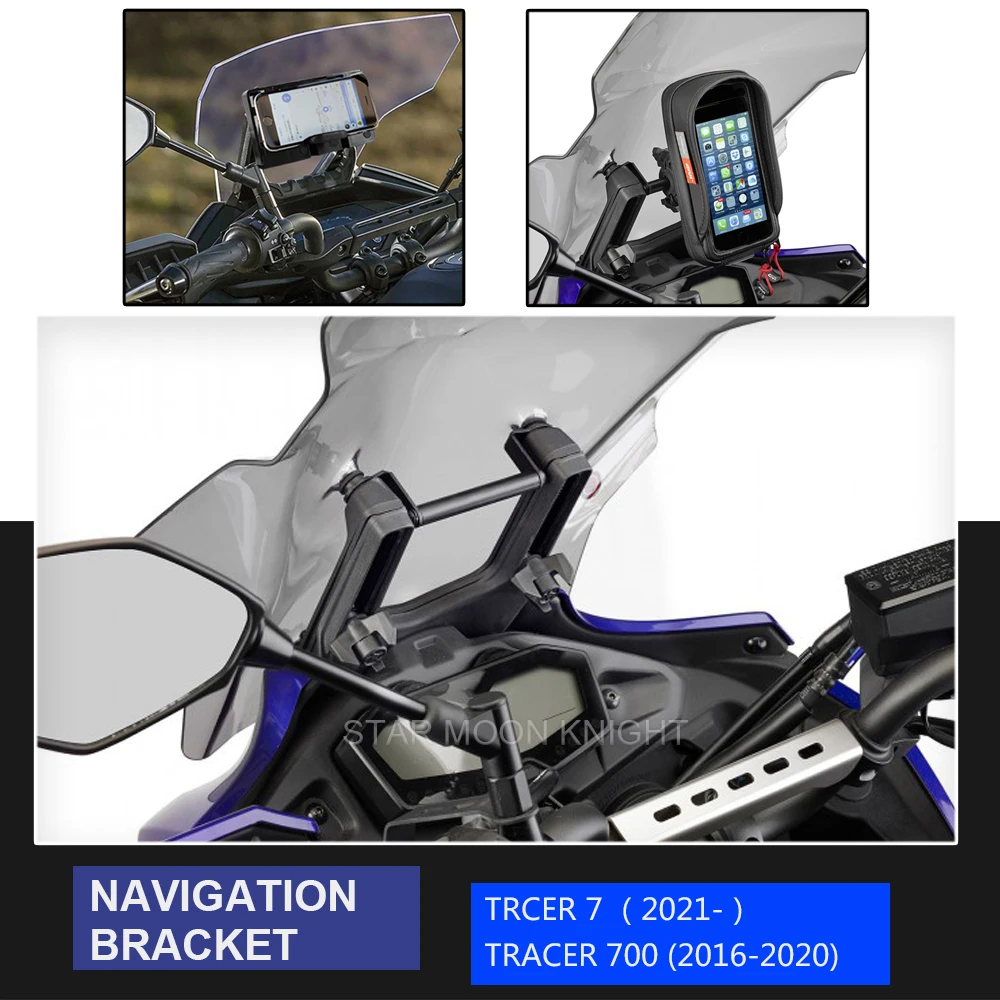Für YAMAHA Tracer 700 Tracer 7 GT Motorrad Zubehör GPS Navigation Platte Halterung Windschutzscheibe Stand Telefon Handy Halter
