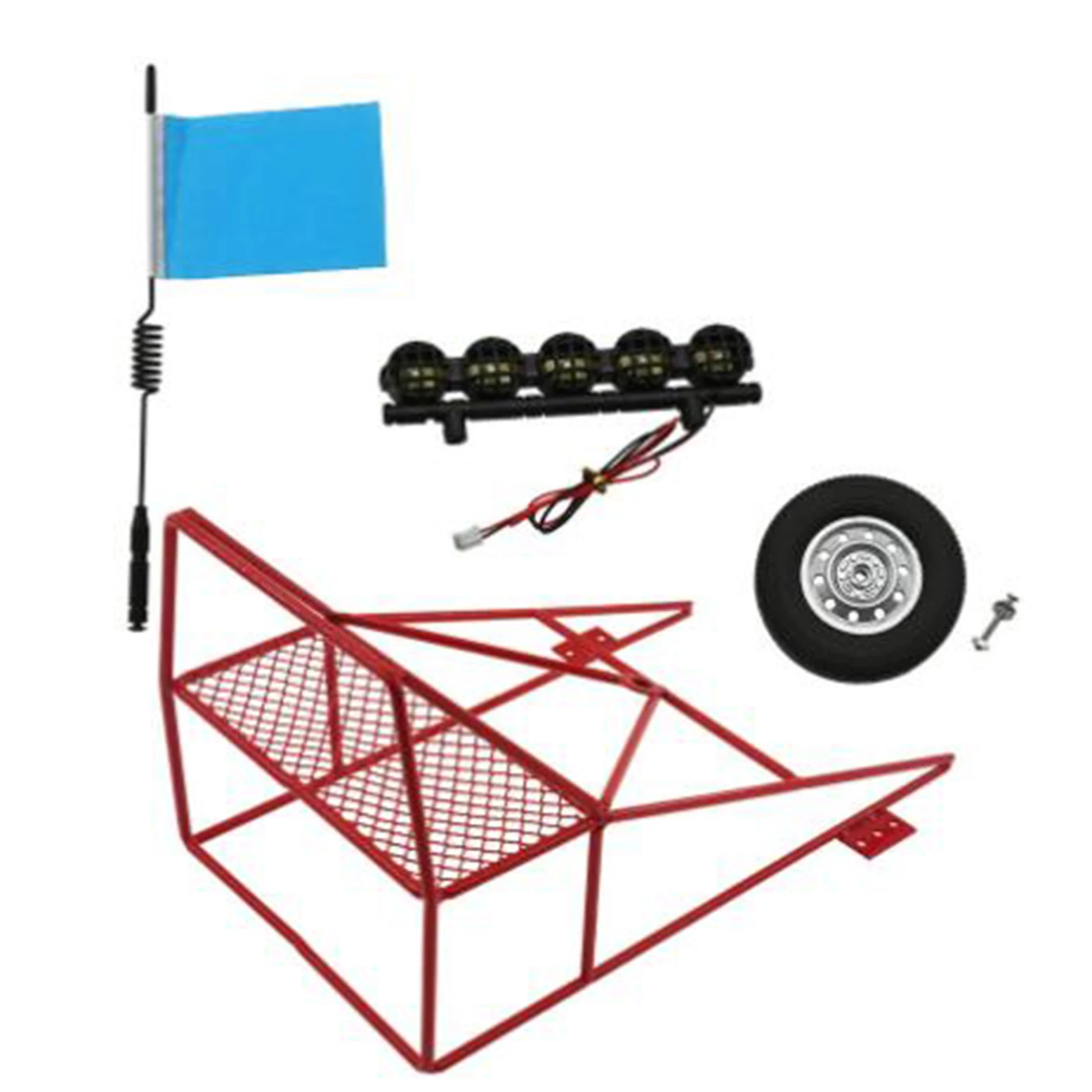1 Set Metal Rear Rescue Frame Wheel Rack Storage Net Upgrade Part for WPL D12 RC Car Modification Accessories
