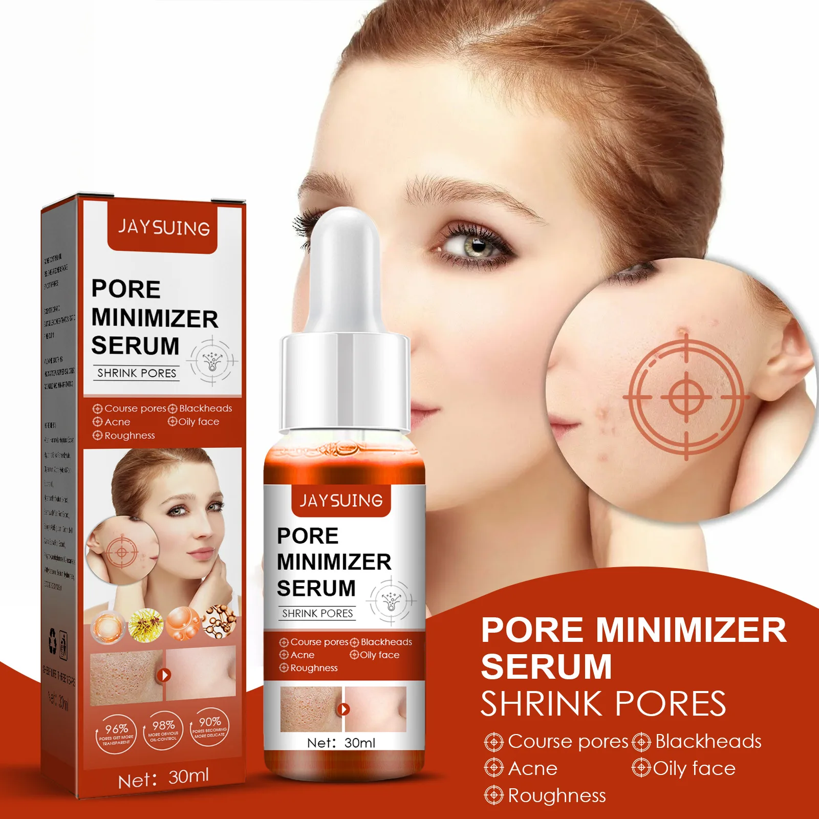 

Salicylic Acid Shrink Pores Facial Serum Firm Moisturizing Essence Liquid Repair Face Pores Beauty Skin Care Korean Cosmetics