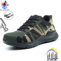 work sneakers men boots security camouflage work shoes men boots lightweight safety shoes construction indestructible shoes male