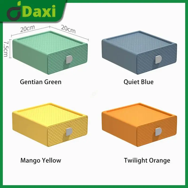 

1pc New Creative Nordic Drawer Type Stackable Combination Desktop Storage Box Stationery Dormitory Cosmetics Finishing Box Rack
