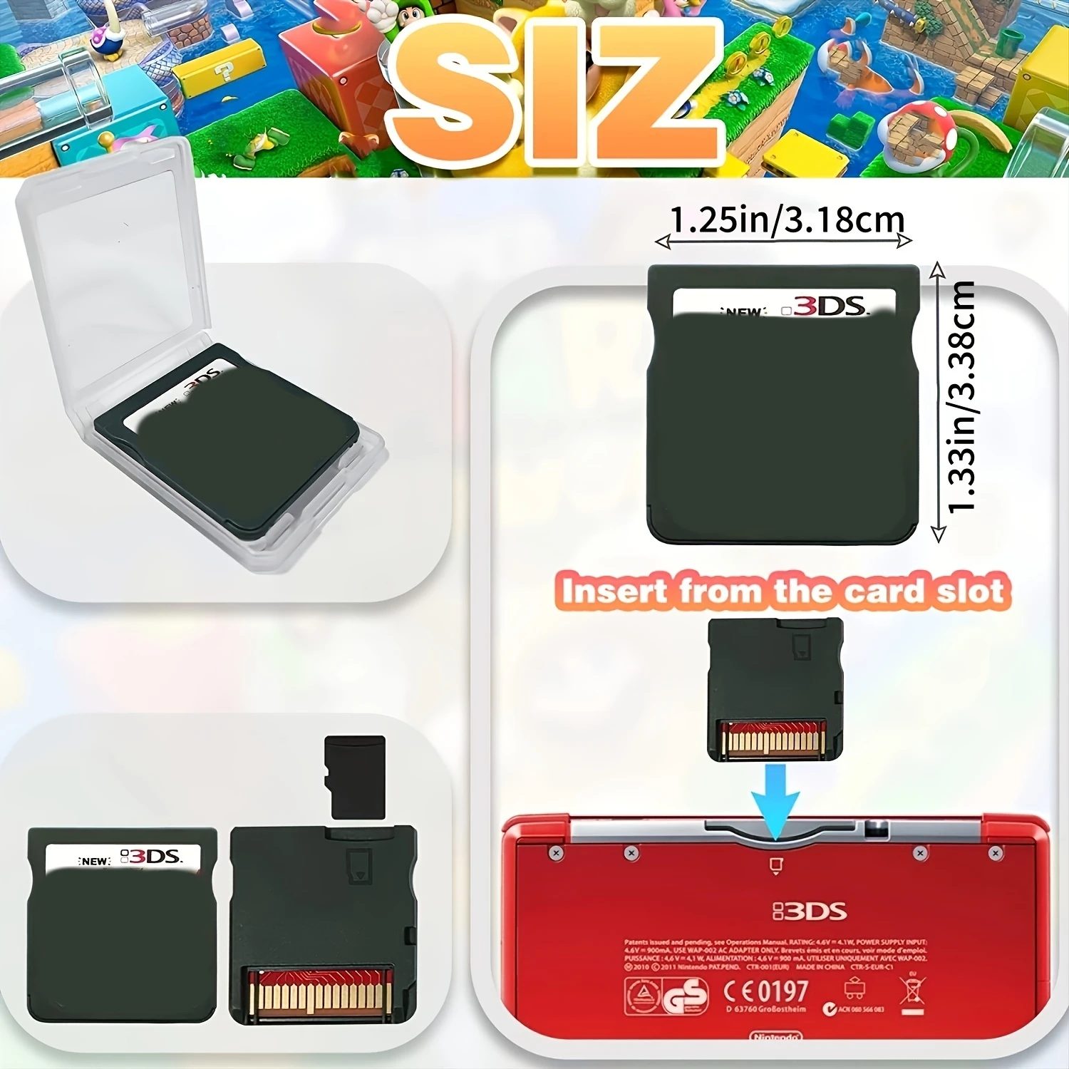 Фото Картридж супер комбинированный для DS NDS-игр, картридж для NDS NDSL NDSi 3DS 2DS XL, 208/468/482/500/510/520 в 1 №2