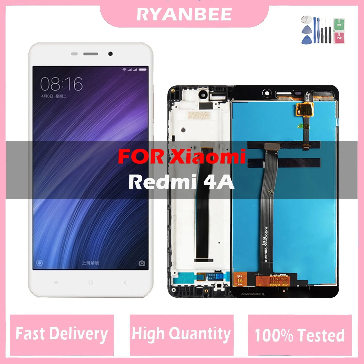 

100% Tested 5.0'' Redmi 4A LCD Screen For Xiaomi Redmi 4A 2016117 Lcd Display Touch Screen Digitizer With Frame Replacement
