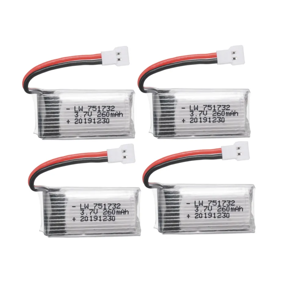 

Литий-полимерный аккумулятор H8 3,7 в 260 мАч для фотоаппарата модели H8 JJRC H2 H8 H48 H8, запасные части для мини-радиоуправляемого квадрокоптера, дро...