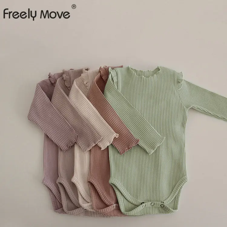 

Freely Move 2023 Spring Newborn Infant Baby Boys Girls Romper Playsuit Overalls Cotton Long Sleeve Baby Jumpsuit Newborn Clothes