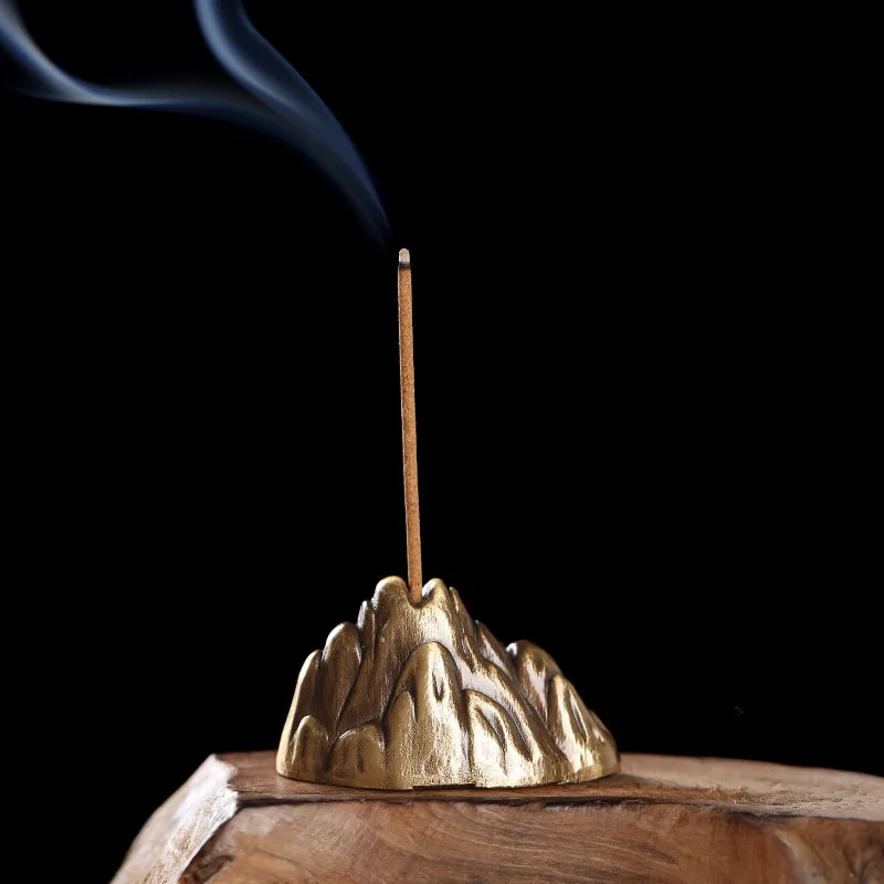 

1pc 2.5*4.3cm Copper Mini Insert Tibetan Mountain Fengshui Sacrificed Tailsmen Instrument Mascot Putting Decorate Incense Burner