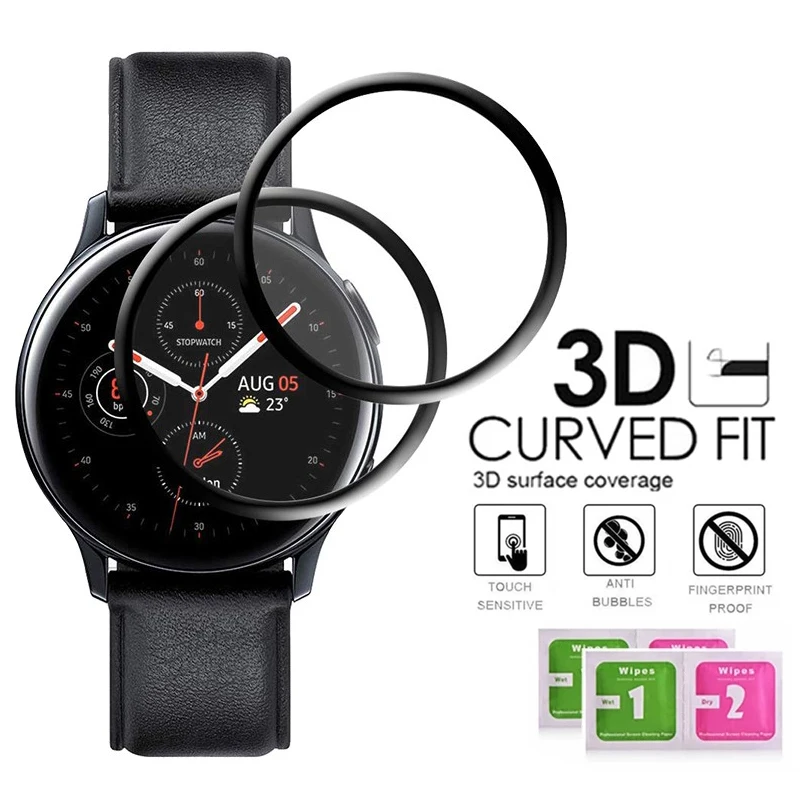 

3D Tempered Soft Glass Watch Film For Samsung Galaxy Watch 3 41 42 45 46mm Geat S2 S3 Sport Screen Protector Acitve 2 40mm 44mm