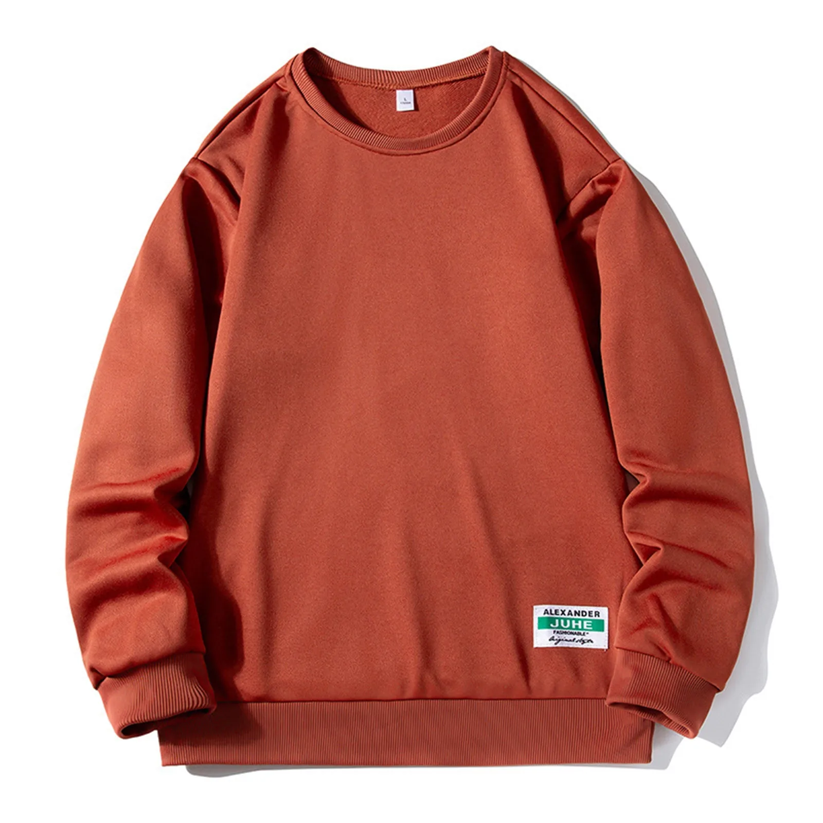 

Streetwear Hoodless Sweatshirt Round Neck Long-Sleeve Solid Color Sports Leisure Simple Men'S Oversize Sweatshirt Moletom 2023
