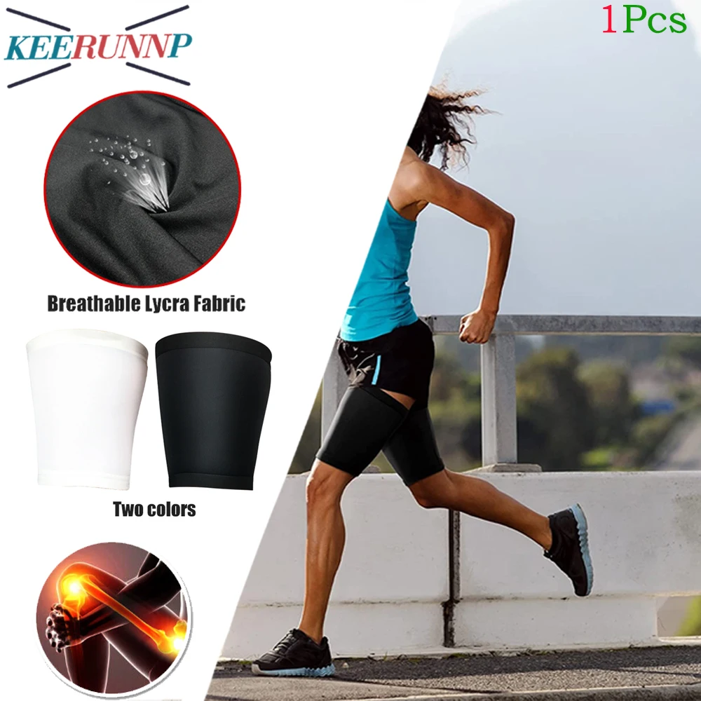 

1Pcs Thigh Compression Sleeve,High Elastic Hamstring Compression Sleeve for Quad Pain Relief & Recovery,Sports Thigh Support Gym