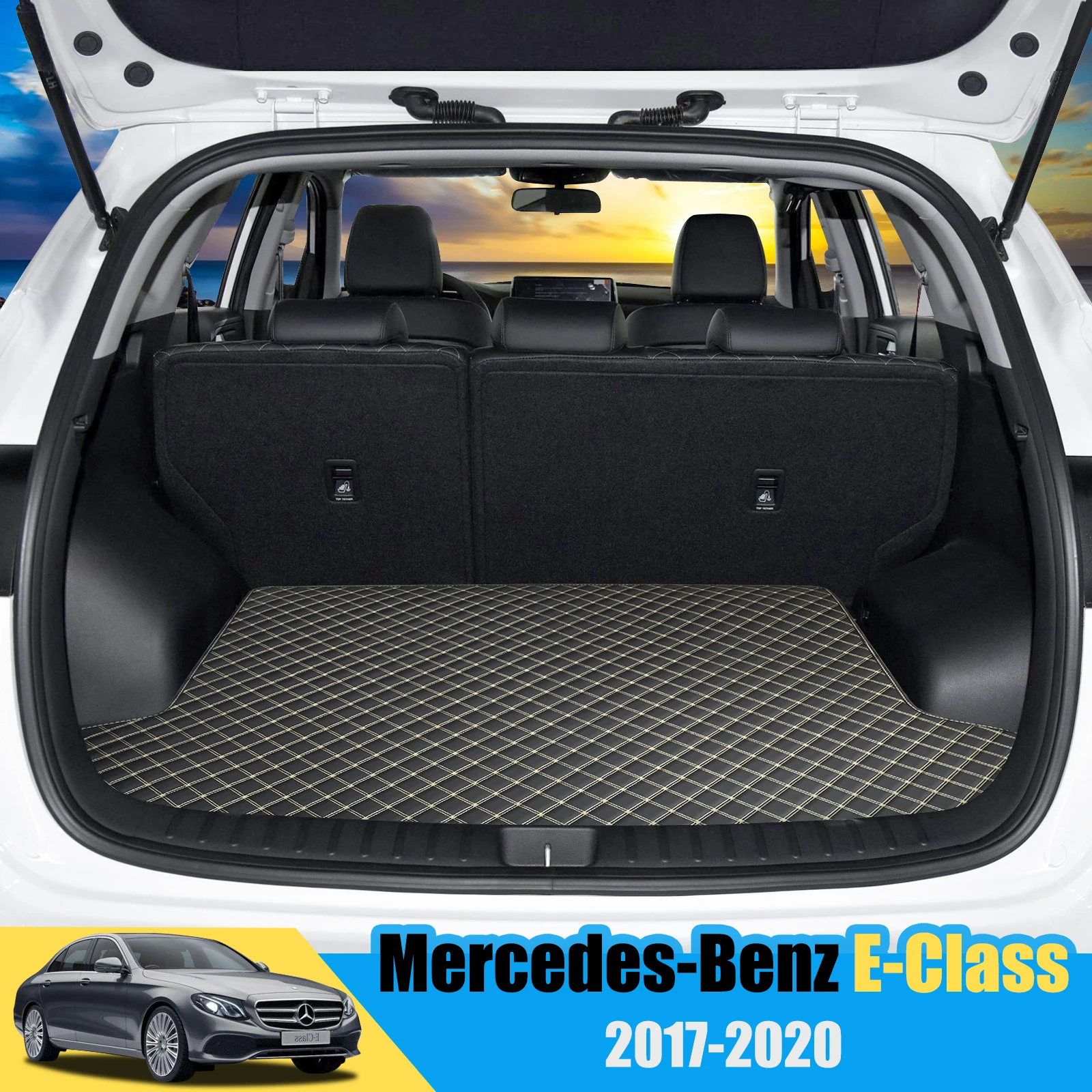 

Кожаные Коврики для багажника 2017-2020 Mercedes-Benz E-Class Coupe C238, водонепроницаемые коврики для багажника на заказ, подкладка для груза, автомобильные...