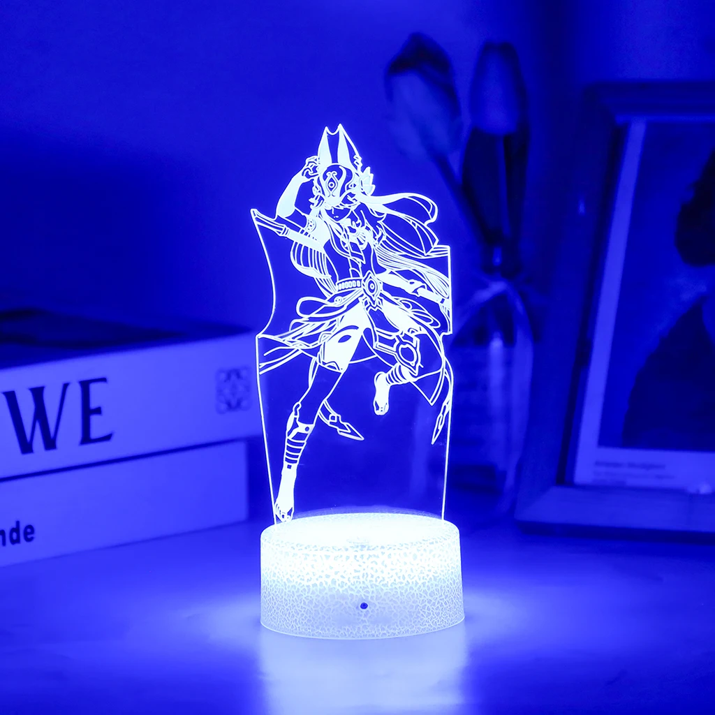 

Hot Newest Genshin Impact Cyno Led Night Lamp For Kids Room Anime Manga Nilou Bedside Sunset Light Festival Decor Children Gift