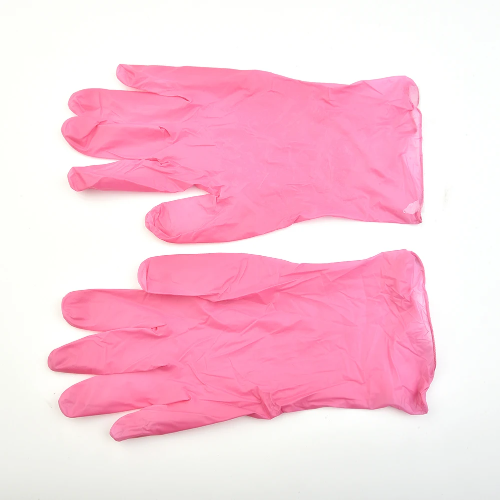 20pcs Pink Disposable Latex Gloves Household Laboratory Nitrile Rubber Gloves Small/medium Work Water Proof Kitchen Women Gloves