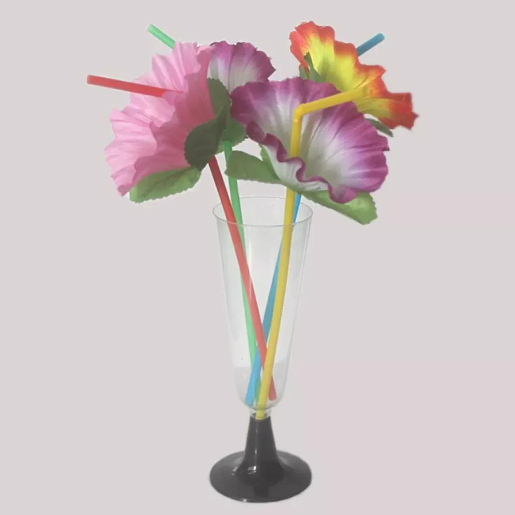 

20 X Multicolor Flower Cocktail Party Straws Party Table Centerpieces Decor