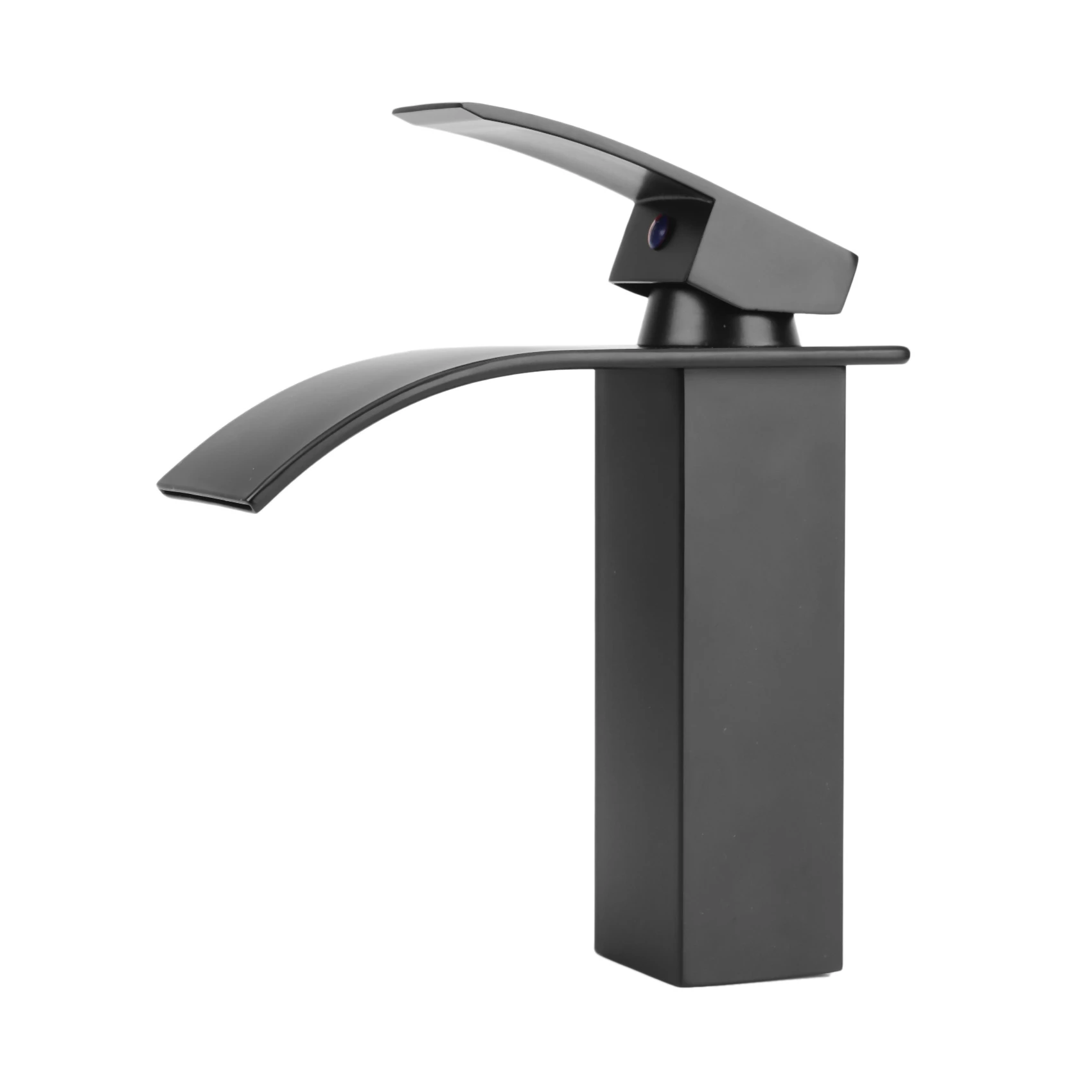 

Black Basin Faucet Deck Mounted Single Lever Bathroom Crane Waterfall Brass Bathroom Tap Hot Cold Water Mixer Taps