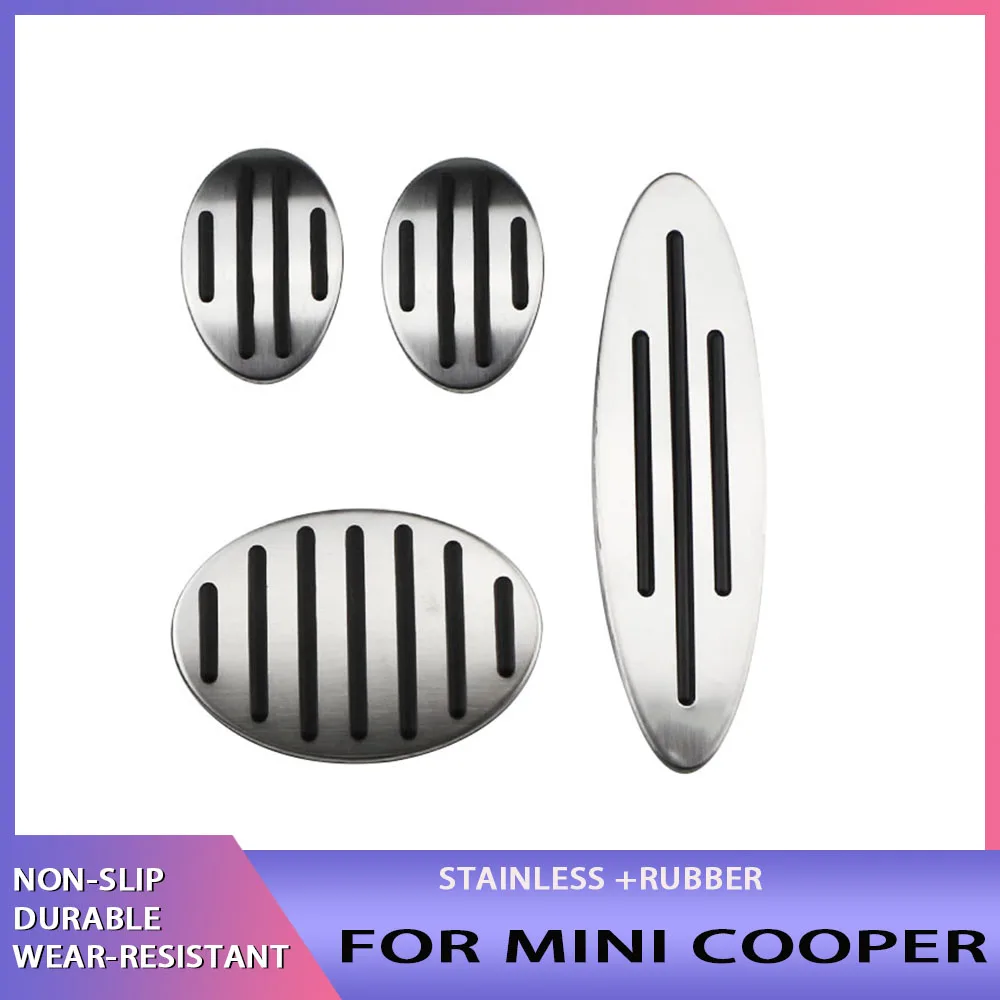 Stainless Steel Accelerator Gas Brake Clutch Pedal Pad Cover for All Mini Cooper Models R52 R53 R55 R56 R57 R58 R59 F55 F56 F57